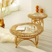 GY Japanese Rattan Glass Tea Table B & B round Real Rattan Side Table Corner Table Combination Creative Small round Table
GY Japanese Rattan Glass Tea Table B & B round Real Rattan Side Table Corner Table Combination Creative Small round Table