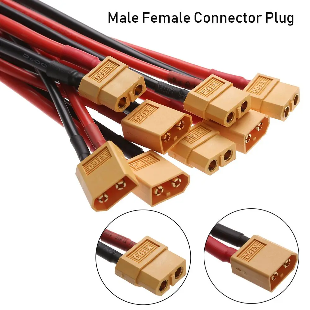 

Провода AWG, детали с силиконовым проводом, гнездо/штекер, 10 см/15 см, разъемы для аккумулятора, двойной удлинитель кабеля XT60, разъем