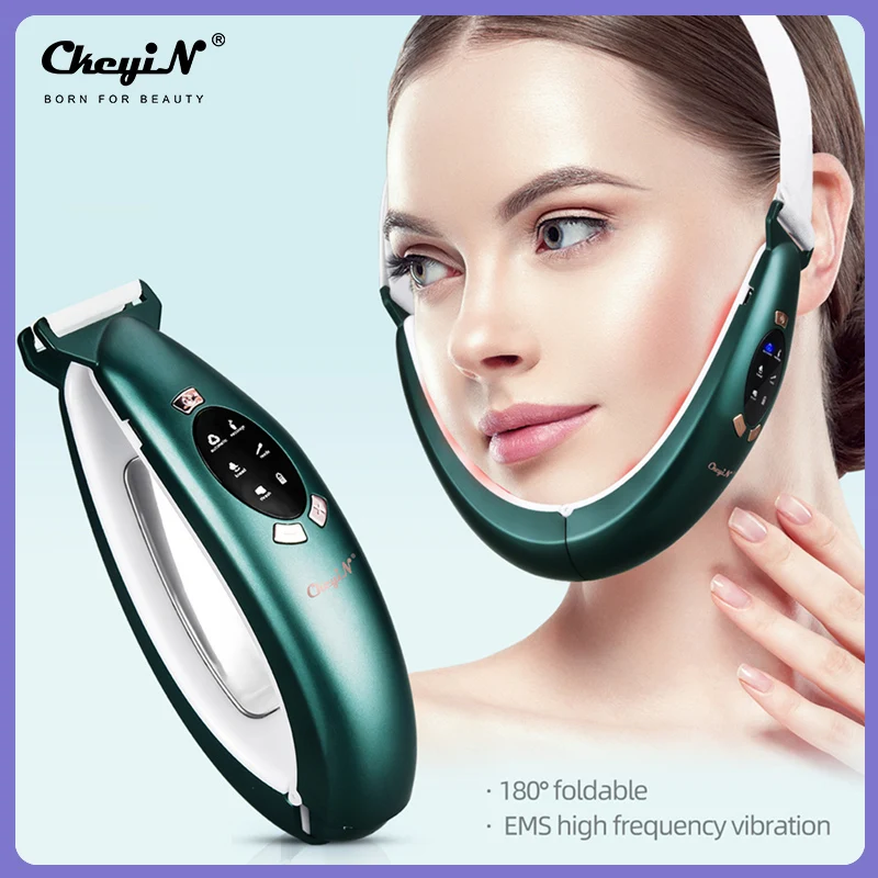 

EMS Facial Lifting Belt Beauty LED Photon Therapy Face Slimming Vibration Massager Reduce Double Chin Anti Wrinkle Skin Firming