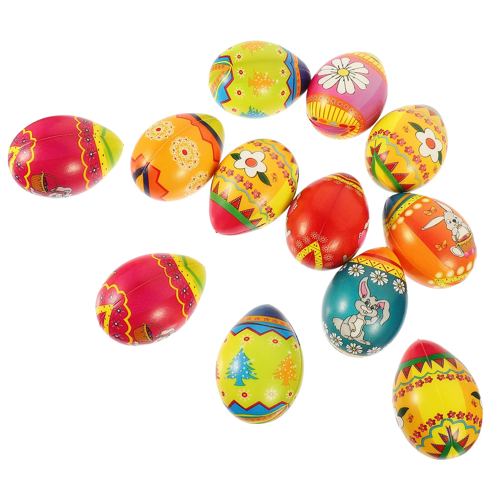 

12Pcs Colorful Stress Relieving Balls Small Easter Egg Squeeze Plaything Slow Rising Stress Eggs