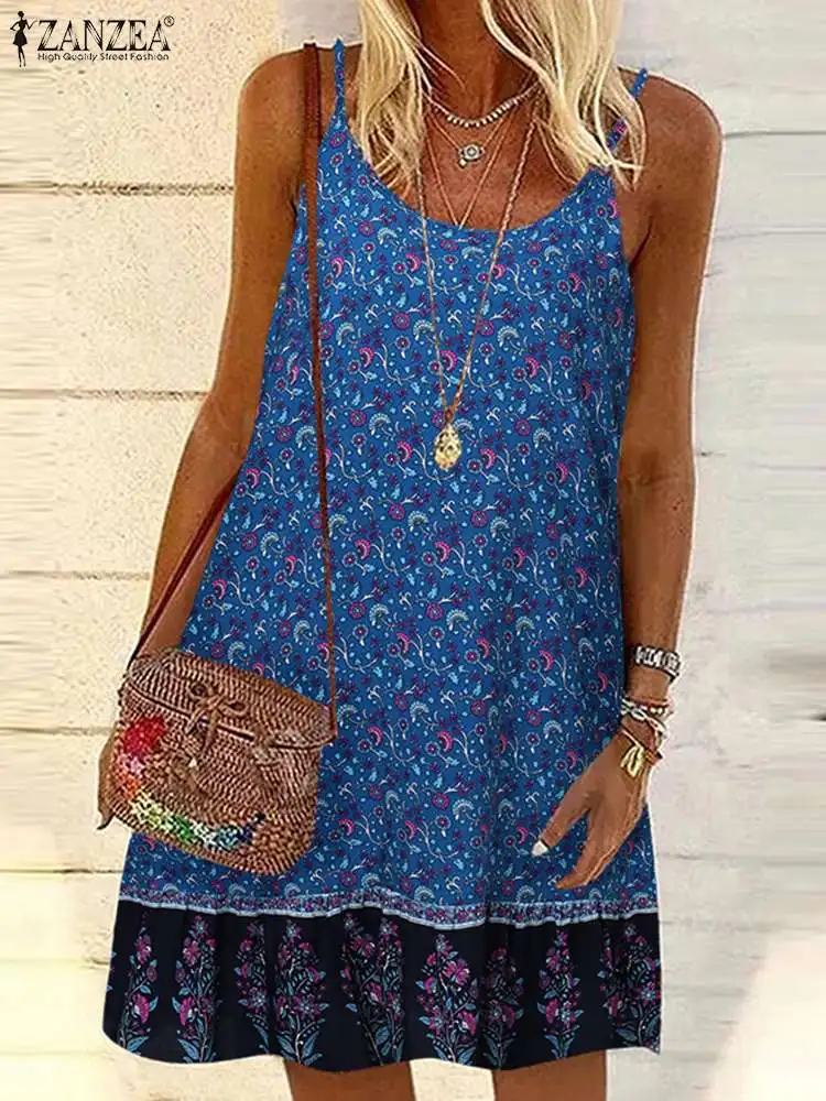 Платье ZANZEA женское с цветочным принтом, праздничное платье-комбинация с оборками на подоле, Повседневный Сарафан на бретелях-спагетти, мини-платье-трапеция, лето 2023
Платье ZANZEA женское с цветочным принтом, праздничное платье-комбинация с оборками на подоле, Повседневный Сарафан на бретелях-спагетти, мини-платье-трапеция, лето 2023