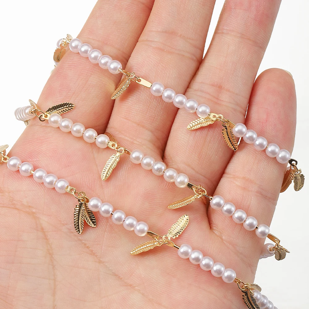 2Meters 1Meter Imitation Pearl Beads Leaf Chain Copper Chains for Necklace Bracelet Jewelry Making DIY Wholesale Supplies
2Meters 1Meter Imitation Pearl Beads Leaf Chain Copper Chains for Necklace Bracelet Jewelry Making DIY Wholesale Supplies