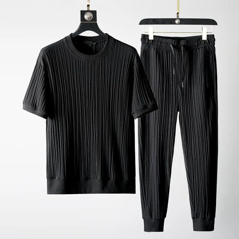 Men's Clothes Summer 2024 Solid Color Leisure Suit Men Round Neck Elastic Breathable Fold Short Sleeve Sets LooseSportswear Man
Men's Clothes Summer 2024 Solid Color Leisure Suit Men Round Neck Elastic Breathable Fold Short Sleeve Sets LooseSportswear Man