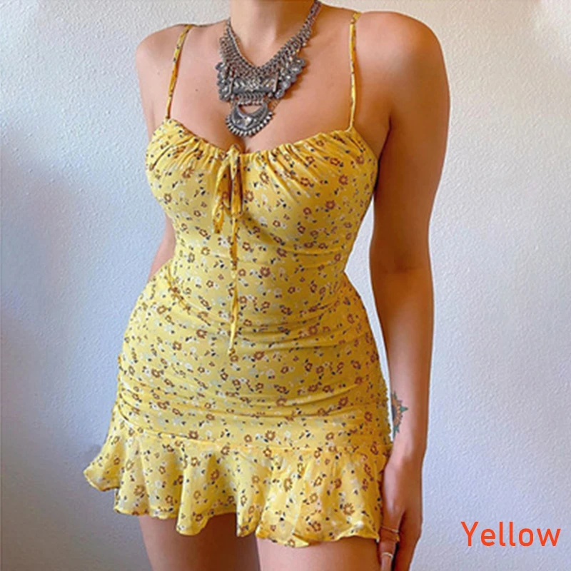 Floral Print Short Summer Dresses Woman Spaghetti Strap Slim Mini Dress Boho Sundress Bandage Sexy Ruffle Tunic Dress S-5XL
Floral Print Short Summer Dresses Woman Spaghetti Strap Slim Mini Dress Boho Sundress Bandage Sexy Ruffle Tunic Dress S-5XL