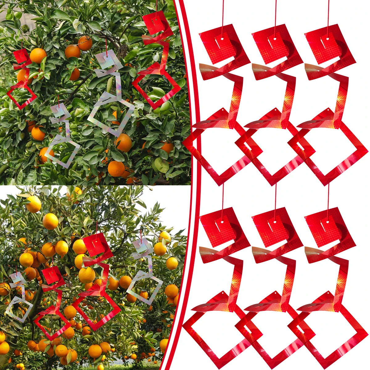 

1/2/3Pc Bird Repellent Spiral Reflectors Hanging Reflective Birds Deterrent Device Wind Spinner for Scare Bird Away Garden Decor