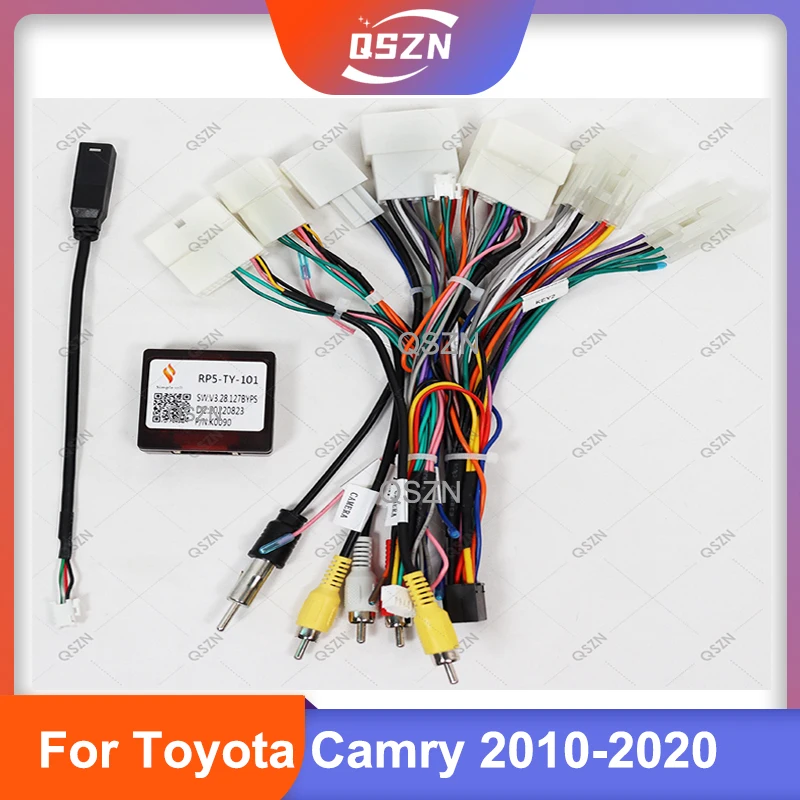 

Car Radio Canbus Box Decoder For Toyota Camry RAV4 MARK PRADO COROLLA SIENNA FORTUNER COVERT KLUGER Wiring Harness Power Cable