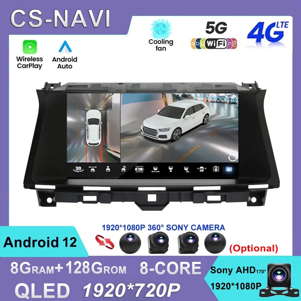 

Android 13 For Honda Accord 8 Crosstour 2008 - 2012 Car Radio Multimedia Video Player GPS Stereo Auto CarPlay Navigation QLED BT