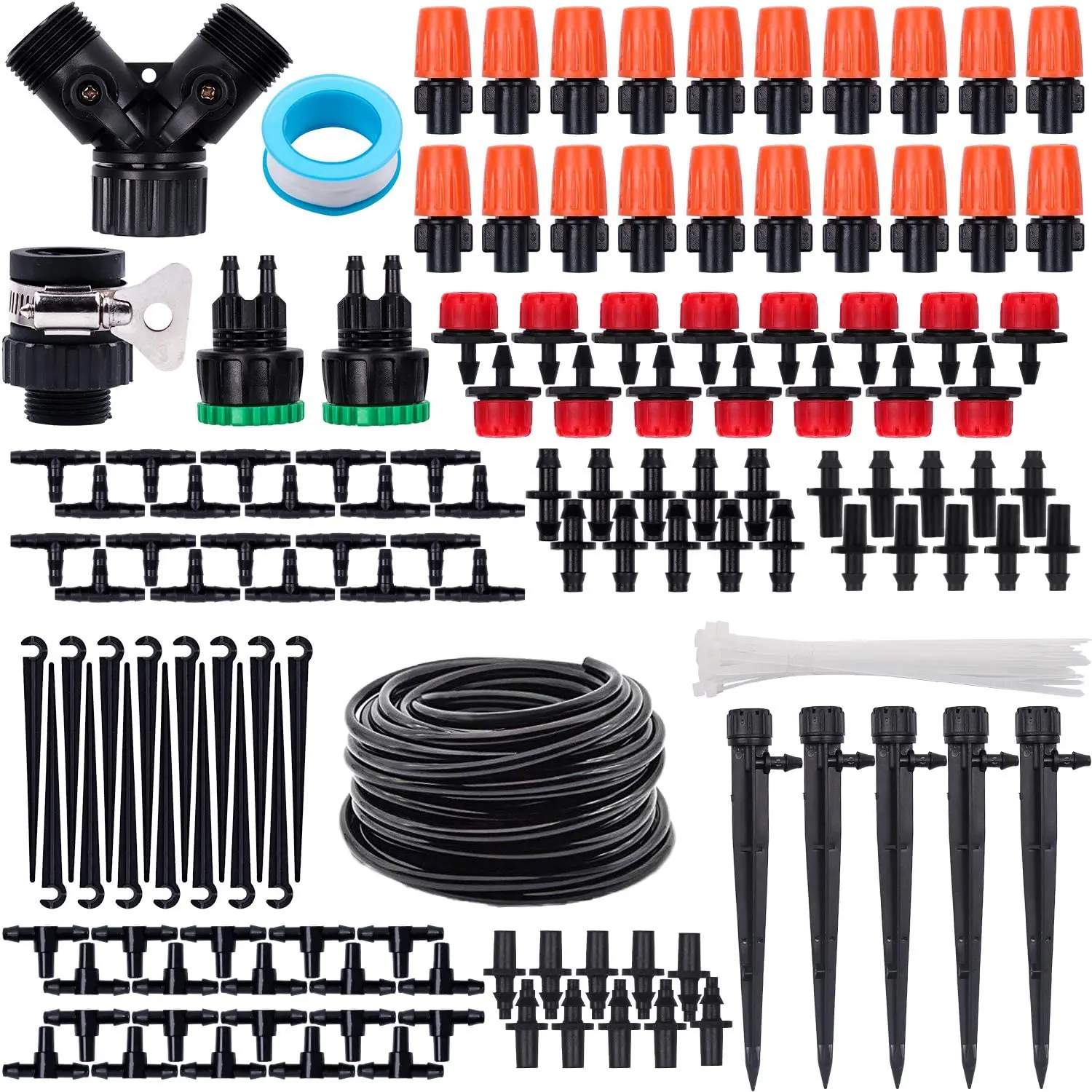 151Pcs Irrigation Kit 25M Mini Drip Irrigation System with Adjustable Nozzle Sprinkler Sprayer and Dripper Automatic
151Pcs Irrigation Kit 25M Mini Drip Irrigation System with Adjustable Nozzle Sprinkler Sprayer and Dripper Automatic
