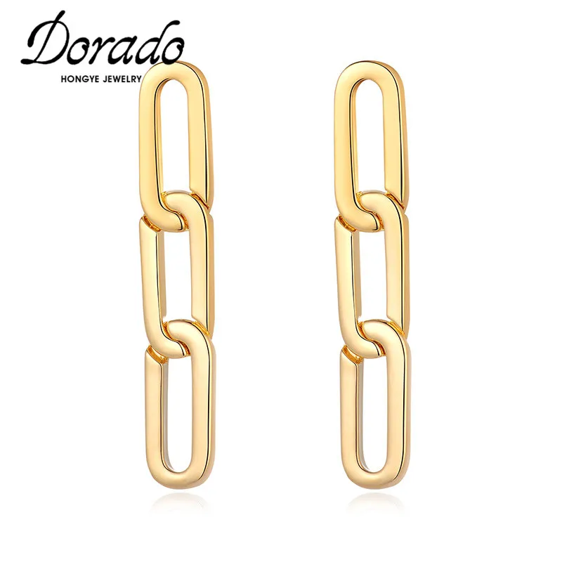 

Dorado 2023 New Design Long Chain Drop Earrings For Women Punk Gold Color Metal Party Trendy Pendientes Brincos Jewelry Hot