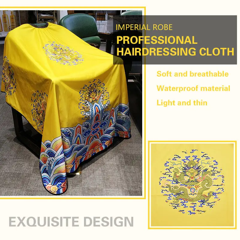 

Barber Dragon Pattern Hairdresser Cutting Cape Antistatic Hairdressing Wrap Hair Cutting Cape Haircut Cloth Gown Apron