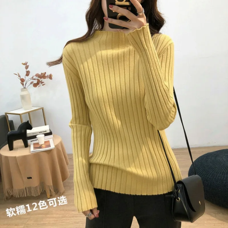 Autumn and Winter Women's Pullover Half High Neck Solid Screw Thread Sweater Vintage Underlay Fashion Casual Long Sleeve Tops
Autumn and Winter Women's Pullover Half High Neck Solid Screw Thread Sweater Vintage Underlay Fashion Casual Long Sleeve Tops