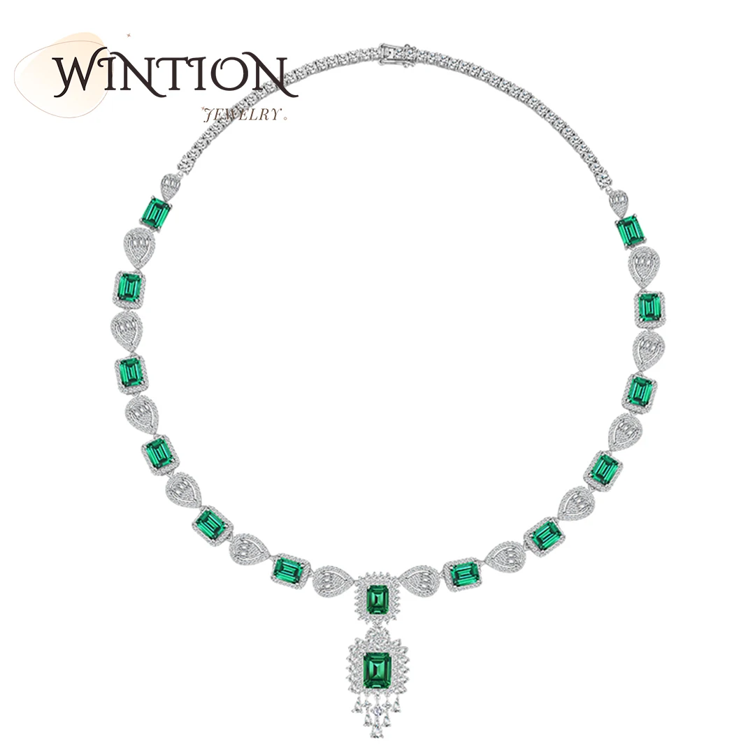 WINTION S925 Sterling Silver Necklace For Women Vintage Green High Carbon Drill Wedding Jewelry Necklace Accessories For Women
WINTION S925 Sterling Silver Necklace For Women Vintage Green High Carbon Drill Wedding Jewelry Necklace Accessories For Women