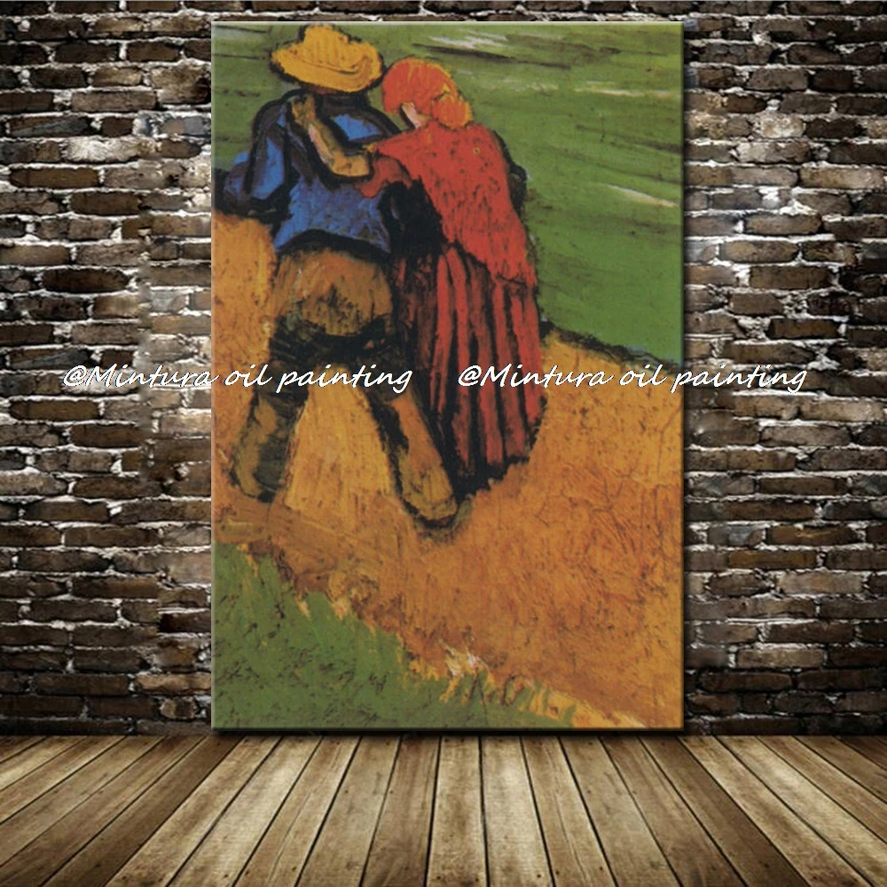 

Mintura,Hand-Painted Reproduction Vincent Van Gogh Oil Paintings on Canvas,A Pair Of Lovers Wall Art,Picture for,Home Decoration