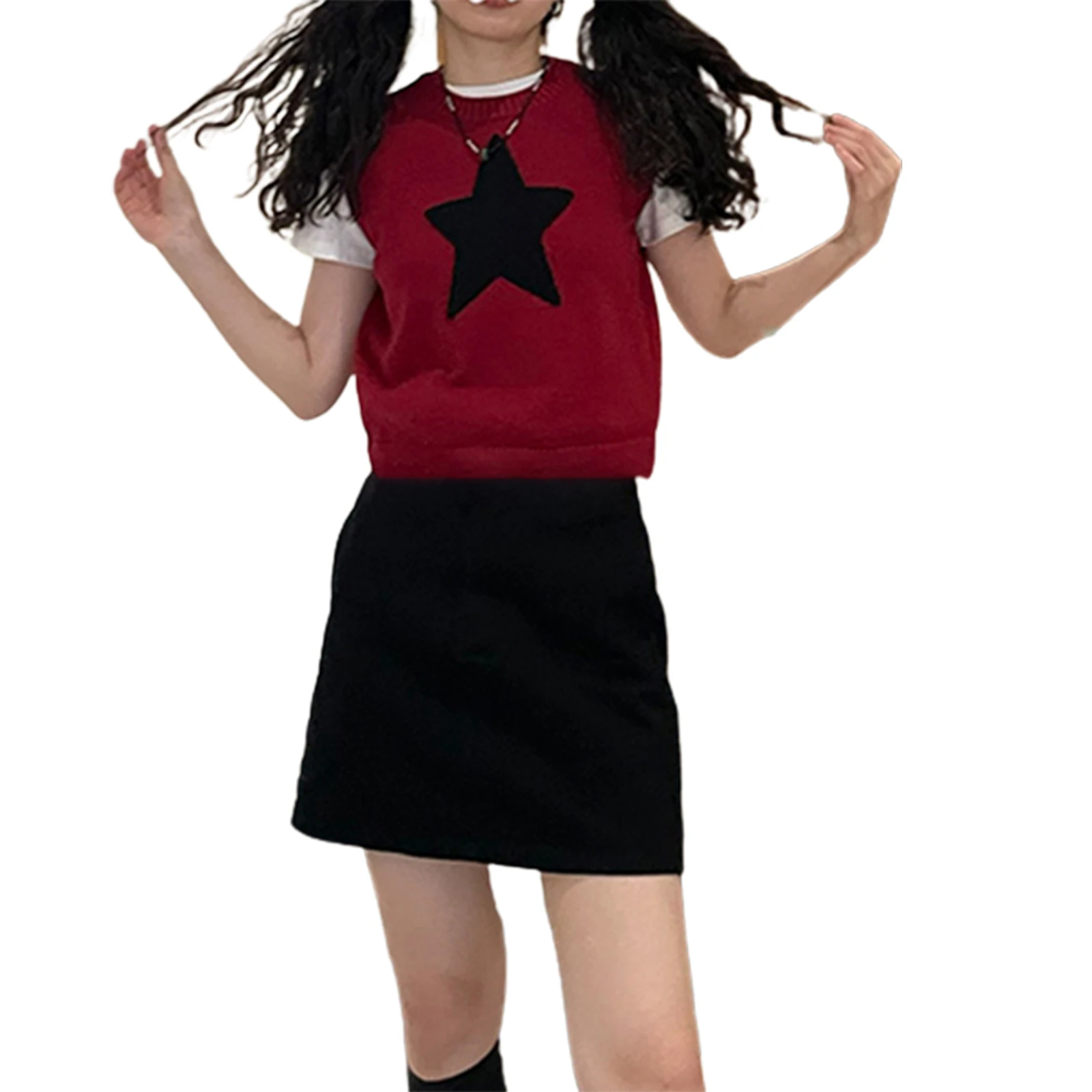y2k Vintage Sweater Vest 2000s Aesthetic Star Print Sleeveless Crop Top Women Knitted Clothes Pullover Casual Streetwear
y2k Vintage Sweater Vest 2000s Aesthetic Star Print Sleeveless Crop Top Women Knitted Clothes Pullover Casual Streetwear