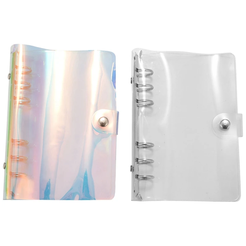 2 Pcs A6 6-Ring Rainbow Clear PVC Binder Cover Refillable Notebook Binder Protector Loose Leaf Planner Binder Cover Multicolor
2 Pcs A6 6-Ring Rainbow Clear PVC Binder Cover Refillable Notebook Binder Protector Loose Leaf Planner Binder Cover Multicolor