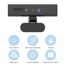 Face Recognition Webcam For Windows 10/11 Desktop Laptop Computer Hello Windows Full HD 1080P 360 Rotating Wide Angle Camera