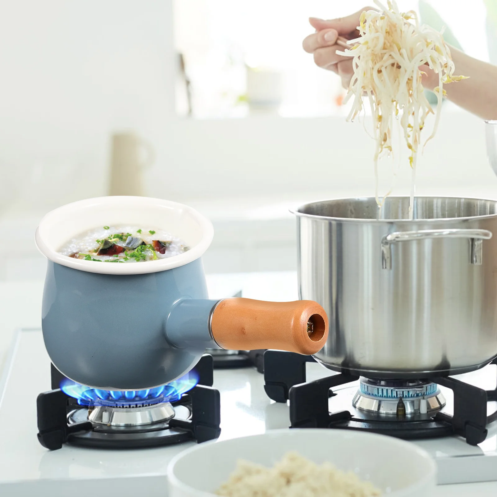 Ceramic Milk Pot Milk Warmer Butter Warmer Wooden Handle Non-Stick Saucepan Butter Melting Pot Enamel Kitchen Pot
Ceramic Milk Pot Milk Warmer Butter Warmer Wooden Handle Non-Stick Saucepan Butter Melting Pot Enamel Kitchen Pot