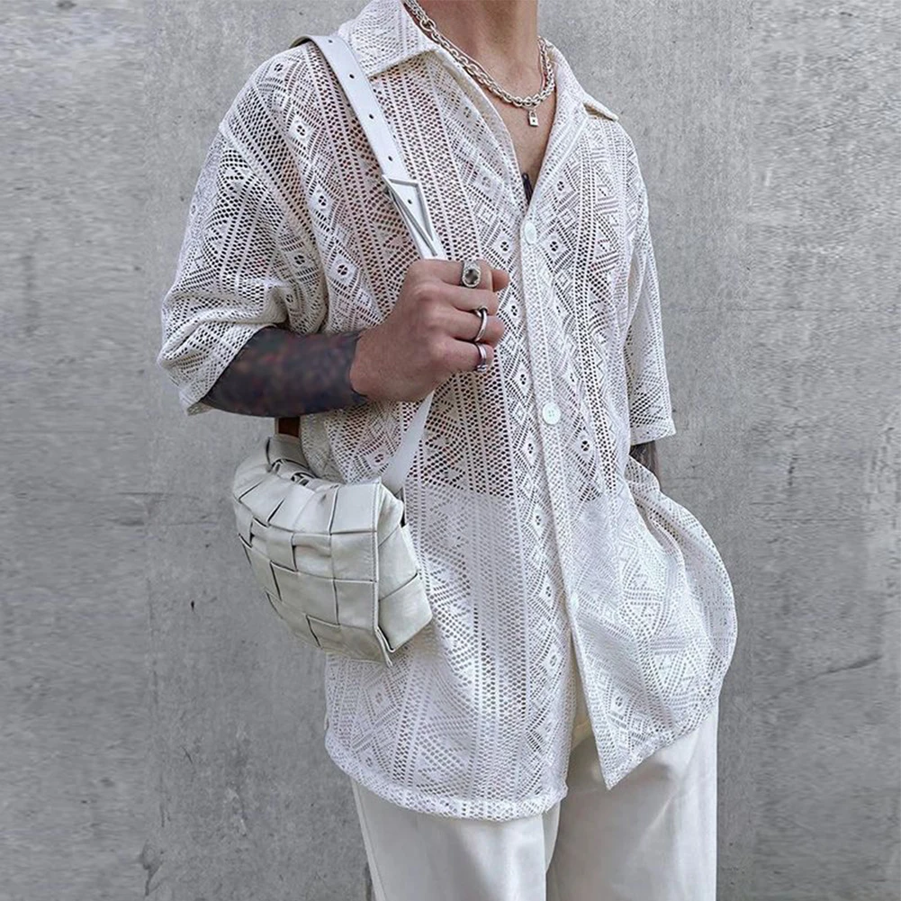 Collar Shirts Mens Shirt Transparent Breathable Casual Clubwear Comfortable Daily Holiday Lace Mesh Comfy Fashion
Collar Shirts Mens Shirt Transparent Breathable Casual Clubwear Comfortable Daily Holiday Lace Mesh Comfy Fashion