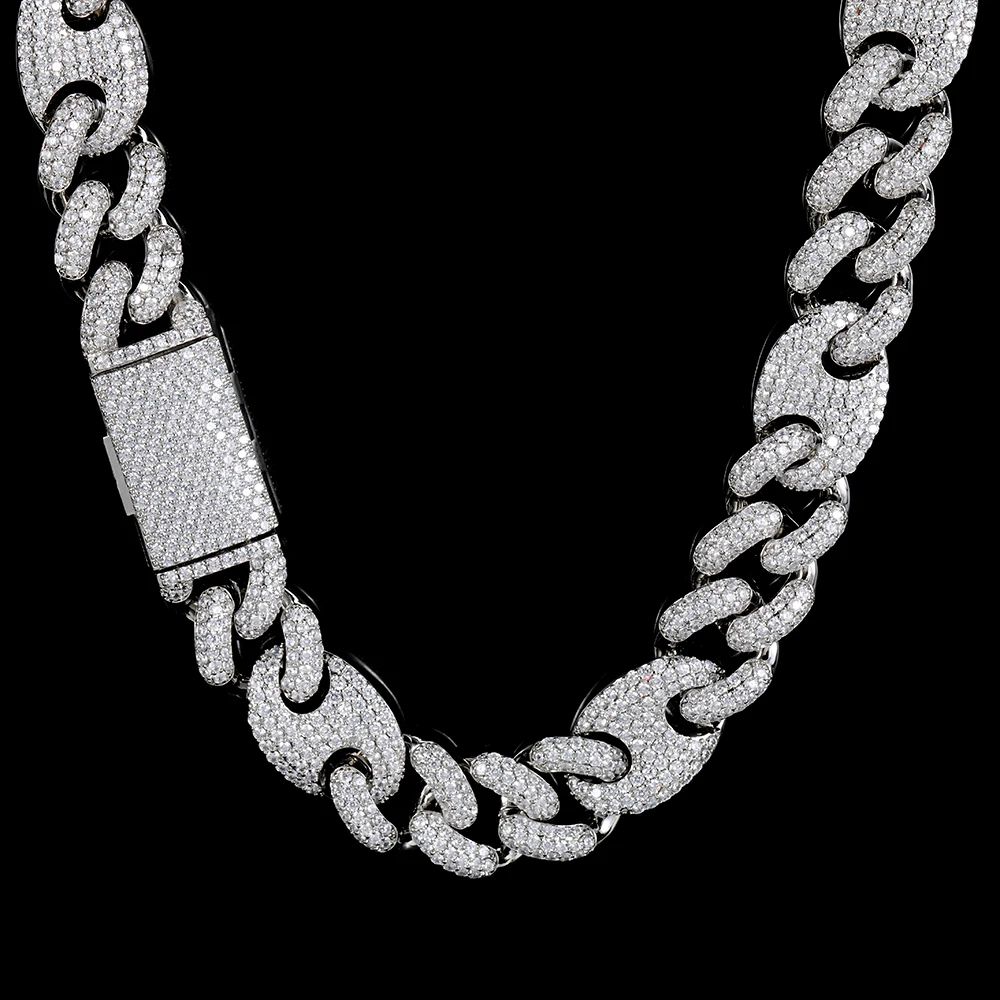 

Мужская Бриллиантовая цепь Майами, роскошное ожерелье из кубинской цепи с микрозакрепкой фианита, модное Ювелирное Украшение в стиле хип-хоп, 20 мм
