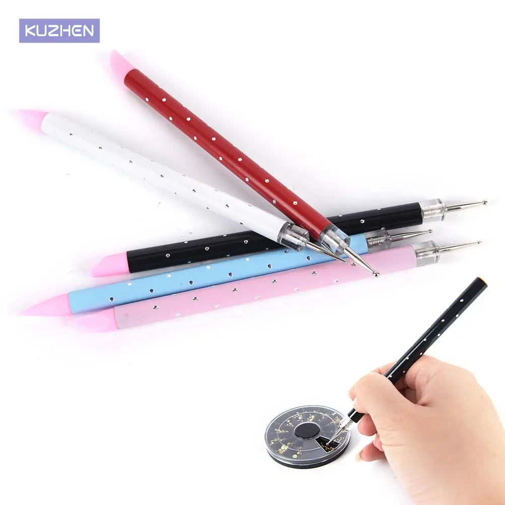 

Dual-ended Nail Dotting Pen Crystal Beads Handle Rhinestone Studs Picker Wax Pencil Manicure Nail Art Tool