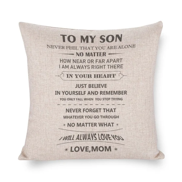 

18* 18 inch Linen Cushion Cover Throw Pillow Case Decorative Pillow Cover Pillowcase for Sofa Couch Gifts for Son from Mom