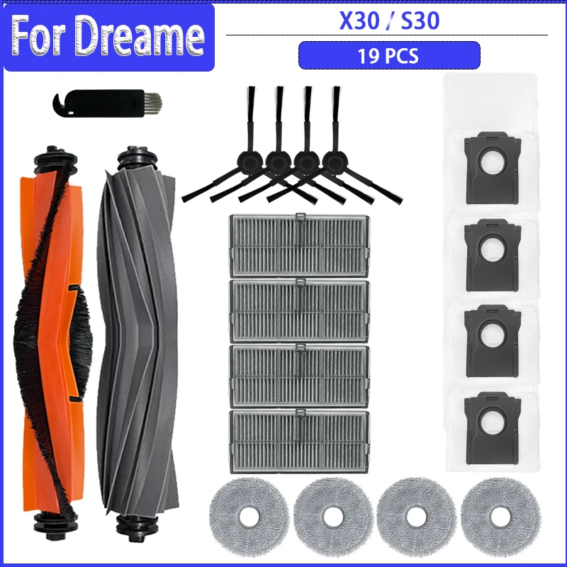 Main Side Brush HEPA Filter Mop Dust Bag For Dreame Bot X30 / S30 Robot Vacuum Cleaner Replacement Spare Parts Accessories
Main Side Brush HEPA Filter Mop Dust Bag For Dreame Bot X30 / S30 Robot Vacuum Cleaner Replacement Spare Parts Accessories