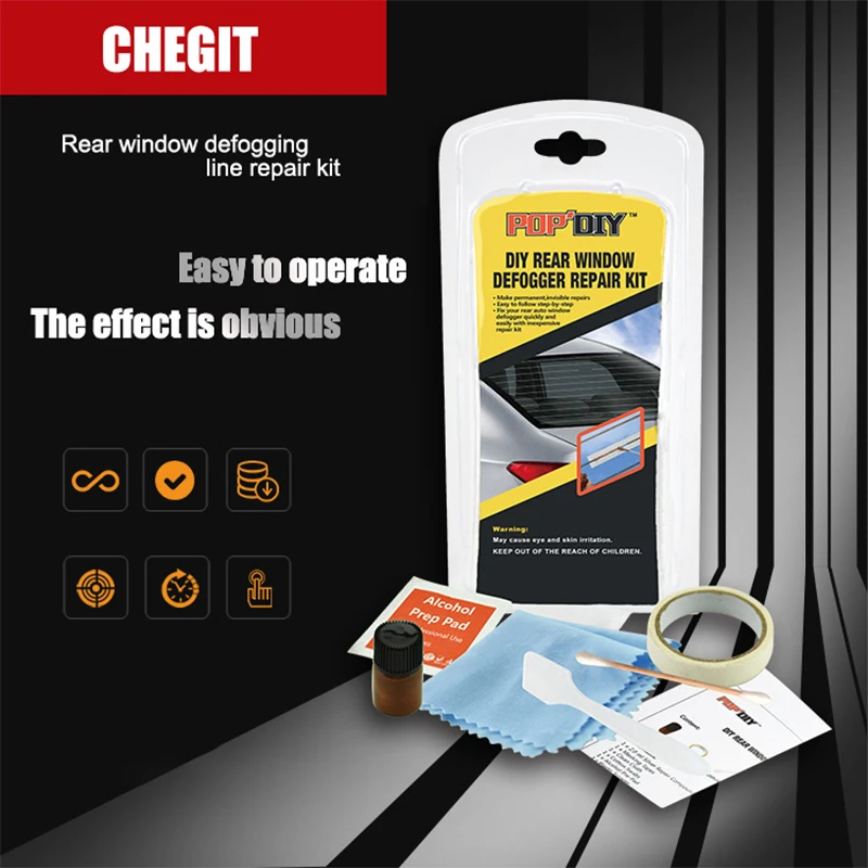 

Car Rear Window Defogger Repair Kit DIY Quick Repair Scratched Broken Defroster Heater Grid Lines Auto Care Accessories Kit