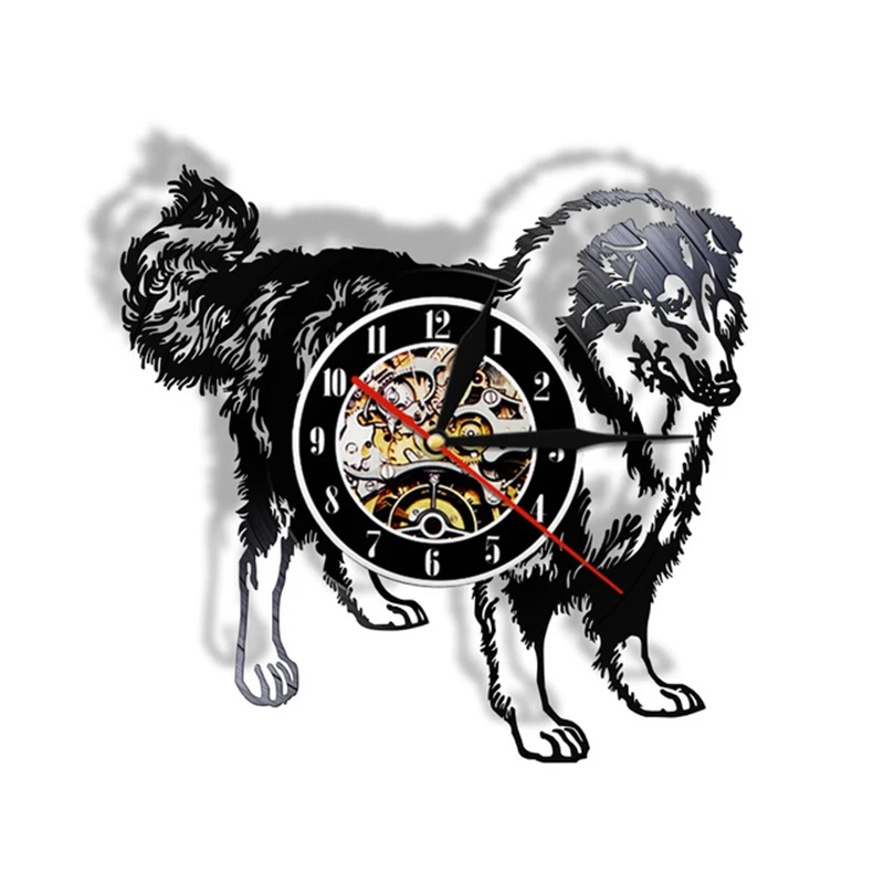 

Rough Collie Club Vinyl Record Wall Clock Schnauzer Dog Breed Wall Watch Puppy Animal Hound Pet Store Wall Art Decorative Clock