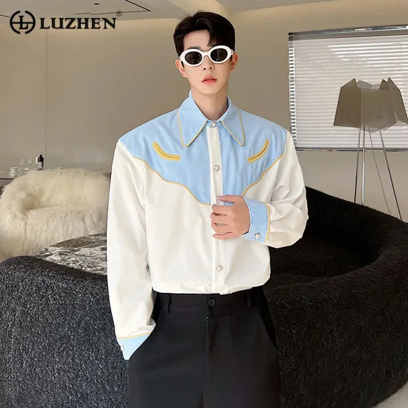 LUZHEN Color Splicing Niche Design New Korean 2023 Contrast Men's Shirts Elegant Casual Long Sleeve Personality Clothes Dcc636
LUZHEN Color Splicing Niche Design New Korean 2023 Contrast Men's Shirts Elegant Casual Long Sleeve Personality Clothes Dcc636