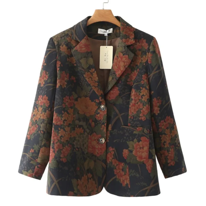 4XL Plus Size Suit Jacket Women 2023 Spring Summer Thin Imitated Silk Coat Long Sleeve Floral Blazer Outewear Curve Clothes
4XL Plus Size Suit Jacket Women 2023 Spring Summer Thin Imitated Silk Coat Long Sleeve Floral Blazer Outewear Curve Clothes