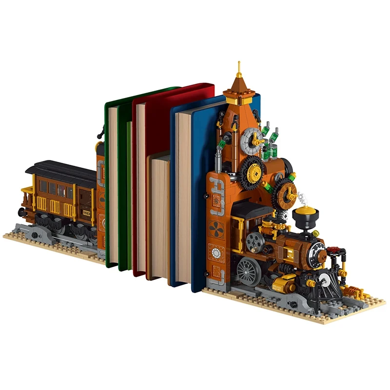 1252PCS 2024 New Steampunk Train Bookend Model With Light Educational Building Blocks Brick Childrens MOC Toys Birthday Gifts 1252PCS 2024 New Steampunk Train Bookend Model With Light Educational Building Blocks Brick Childrens MOC Toys Birthday Gifts