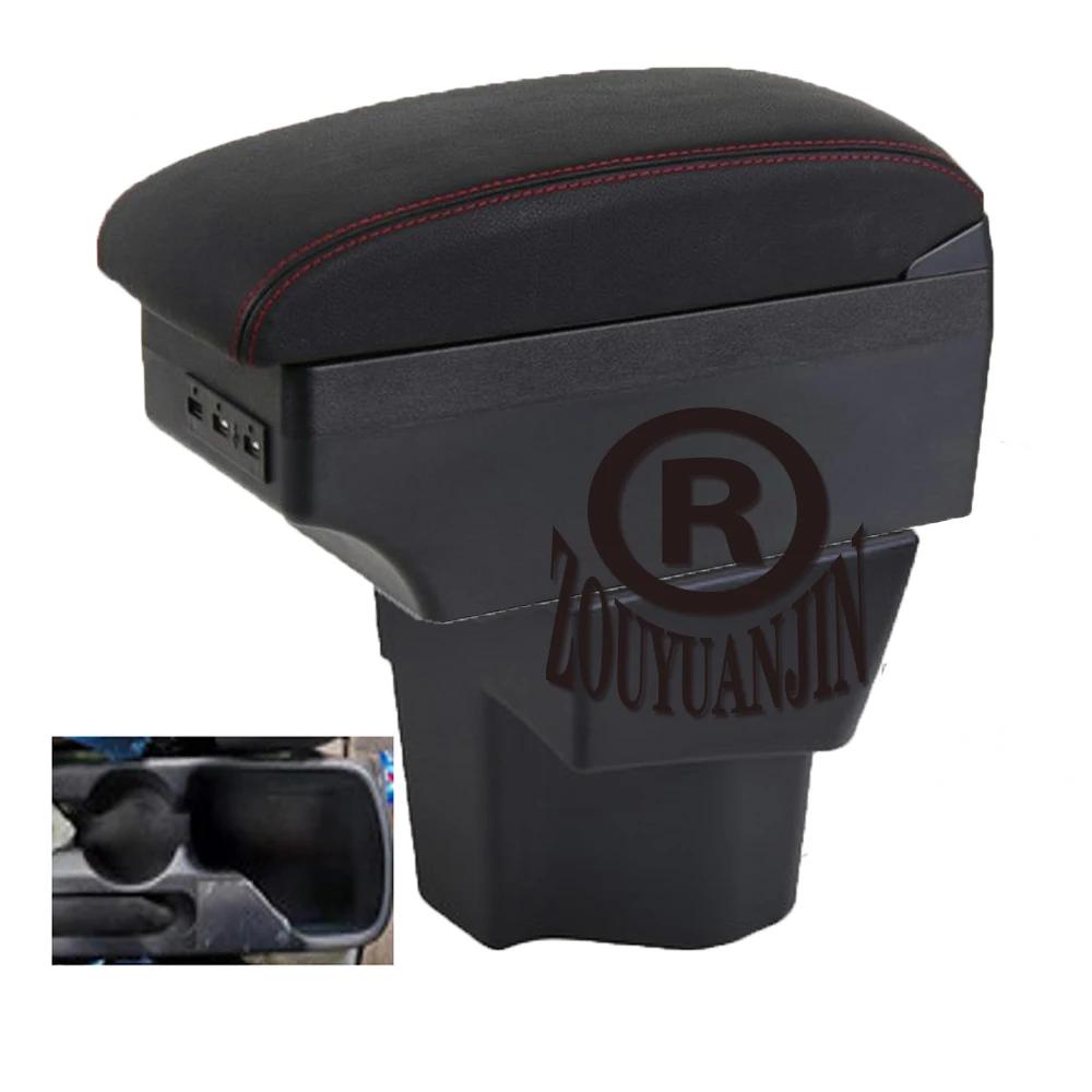 

For KIA Rio 5 Armrest Box Car Center Console Storage Space Case Elbow Rest with Cup Holder USB