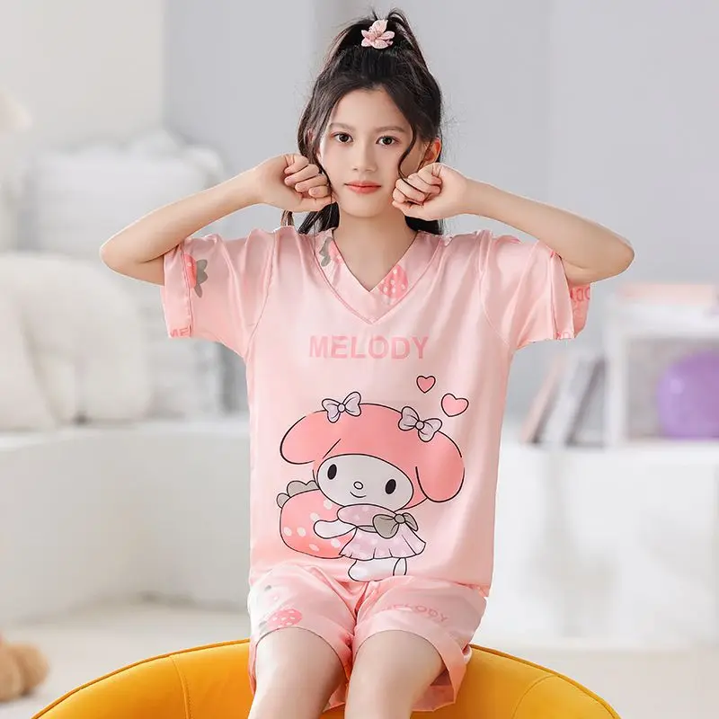 Sweet Cinnamoroll Kuromi Anime Short Sleeve Children Pajamas Summer Cute Cartoon My Melody Home Wear Clothing Gifts for Kids
Sweet Cinnamoroll Kuromi Anime Short Sleeve Children Pajamas Summer Cute Cartoon My Melody Home Wear Clothing Gifts for Kids