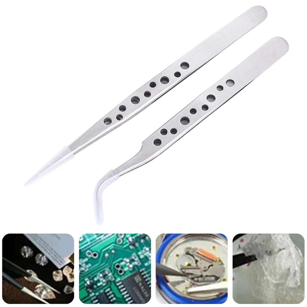 Precision Industrial Tweezers Stainless Steel Forceps Anti Magnetic For Home Small Parts Circuit Board Maintenance Hand Tool
Precision Industrial Tweezers Stainless Steel Forceps Anti Magnetic For Home Small Parts Circuit Board Maintenance Hand Tool
