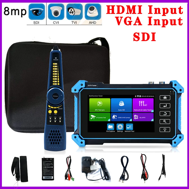 Ipc-5200cPlus IPC Tester Mini Monitor Cctv Tester Camera 8MP/AHD/CVI/TV/SDI Hdmi Iptv Test Poe 4k Vga Cftv Network Cable Tester
Ipc-5200cPlus IPC Tester Mini Monitor Cctv Tester Camera 8MP/AHD/CVI/TV/SDI Hdmi Iptv Test Poe 4k Vga Cftv Network Cable Tester