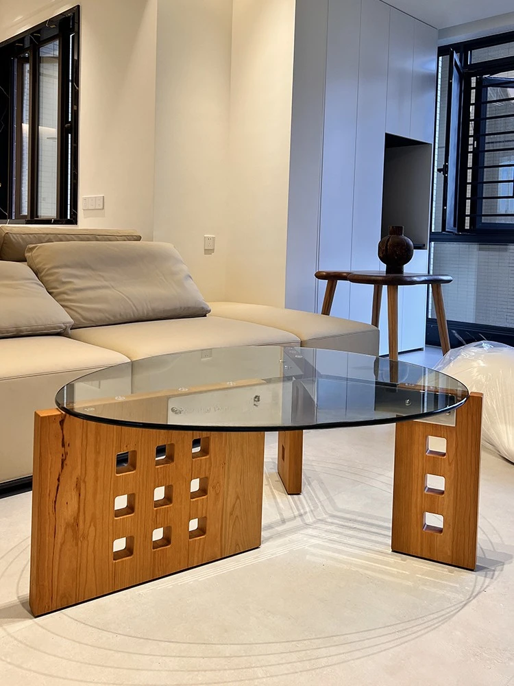 Log Style Oval Glass Tea Table Solid Wood Nordic and Japanese Style Retro Tea Table Side Table
Log Style Oval Glass Tea Table Solid Wood Nordic and Japanese Style Retro Tea Table Side Table