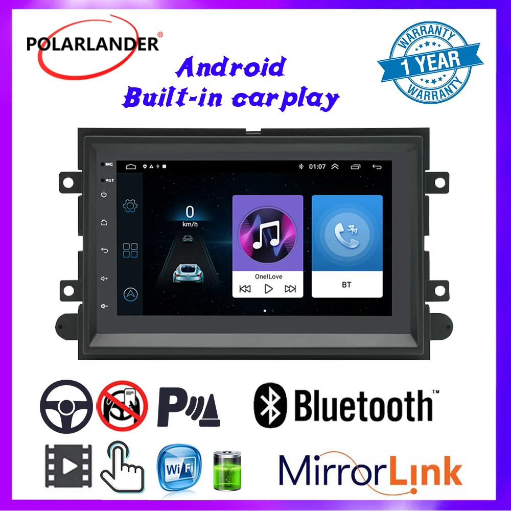 

Car Multimedia Player Apple Carplay, Android Auto GPS Navigation 7" 2Din Android 4 Core MP5 Player Wifi FOR Ford F150 1G+16G