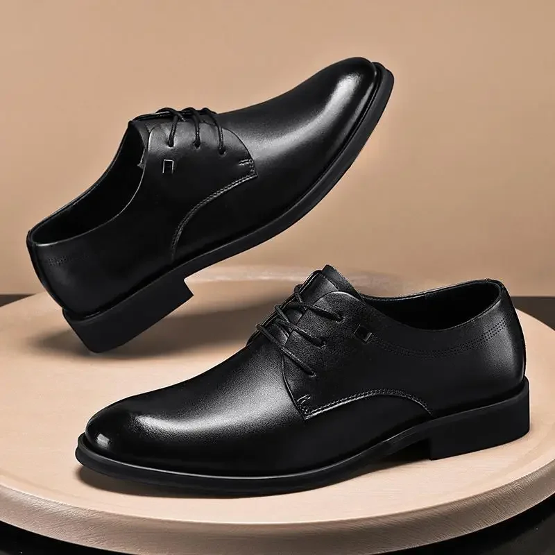 Youth Casual Leather Shoes Men's Korean Retro Business Formal Wear Dress Shoes British Black 
Youth Casual Leather Shoes Men's Korean Retro Business Formal Wear Dress Shoes British Black