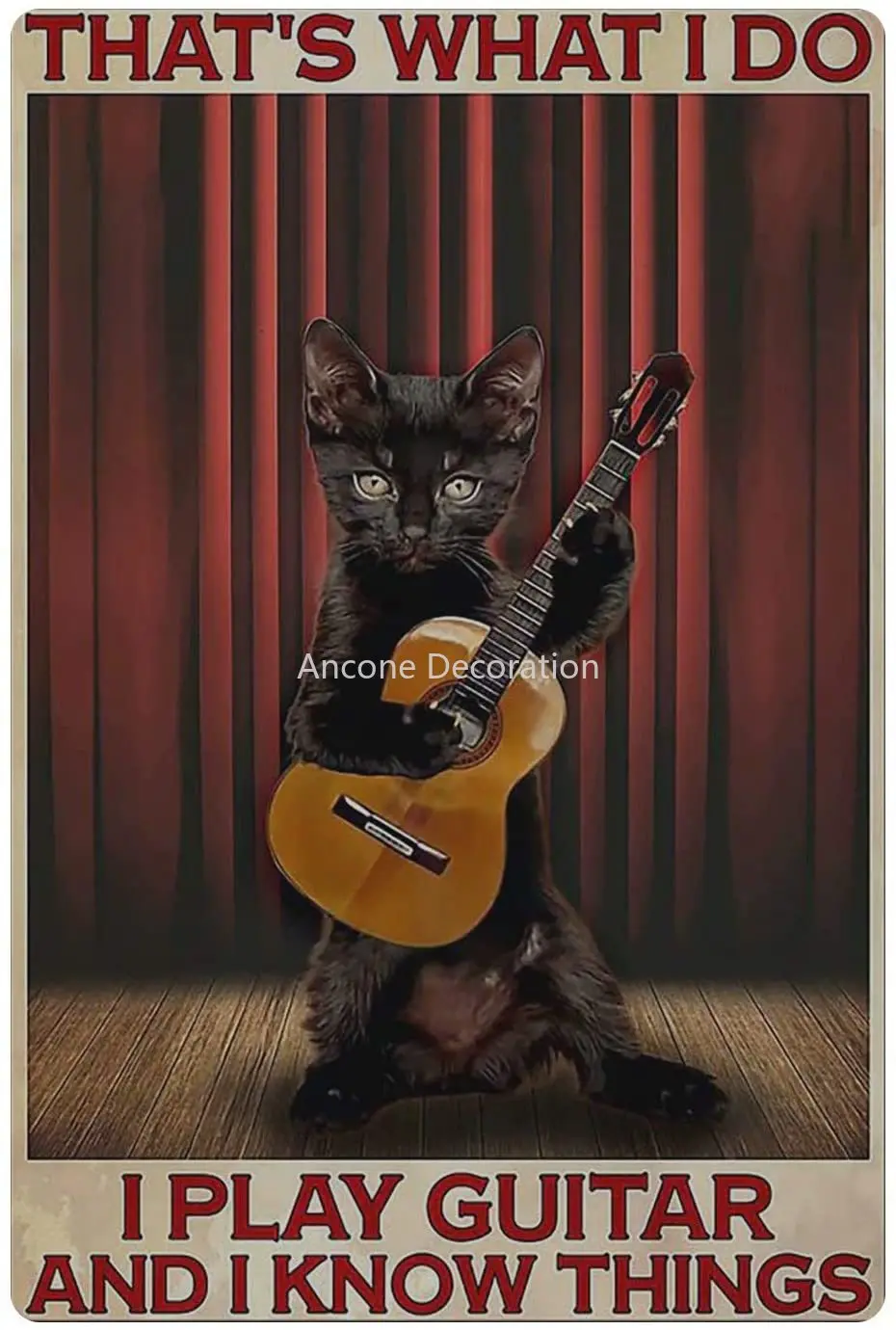 Retro Metal Tin Sign, Black Cat Playing Guitar Tin Painting, Cafe Opera House Art Wall Decoration Plaque
Retro Metal Tin Sign, Black Cat Playing Guitar Tin Painting, Cafe Opera House Art Wall Decoration Plaque