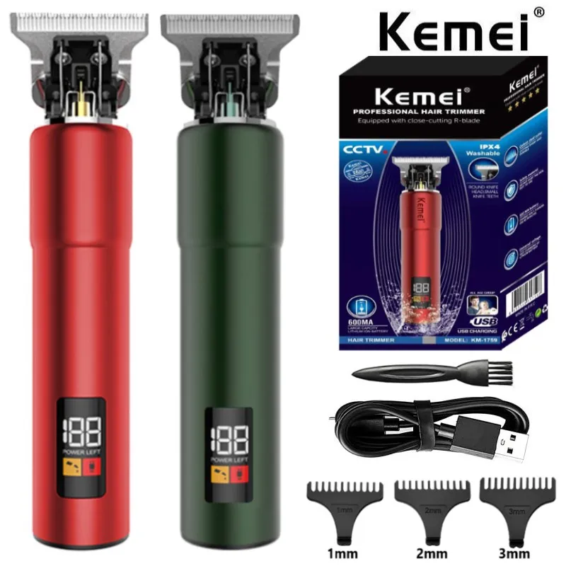 Kemei KM-1759 waterproof 10W hair trimmer for men grooming full metal electric beard hair clipper edge hair cutting rechargeable
Kemei KM-1759 waterproof 10W hair trimmer for men grooming full metal electric beard hair clipper edge hair cutting rechargeable