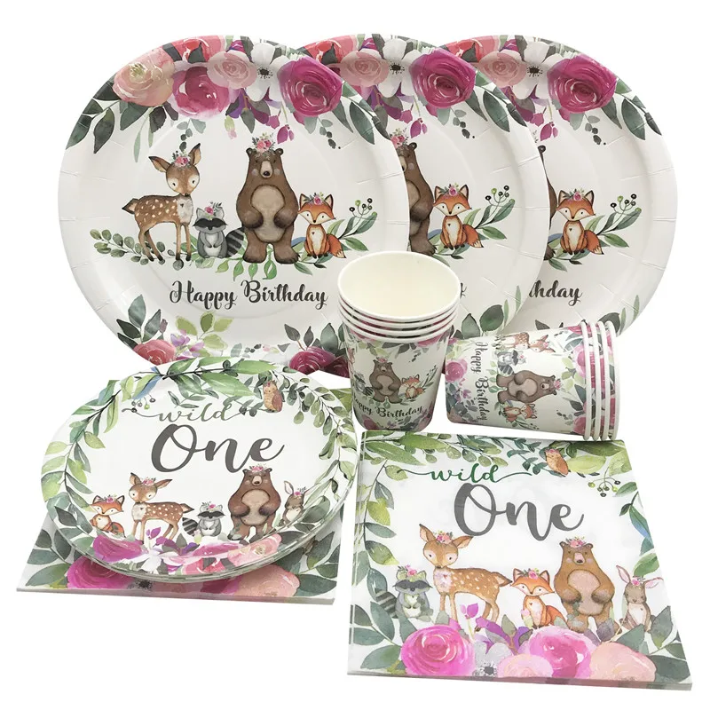 Woodland Animal Disposable Tableware Wild One Paper Plates Cup Napkins Tablecloth 1st Birthday Party Jungle Forest Theme Supplie
Woodland Animal Disposable Tableware Wild One Paper Plates Cup Napkins Tablecloth 1st Birthday Party Jungle Forest Theme Supplie
