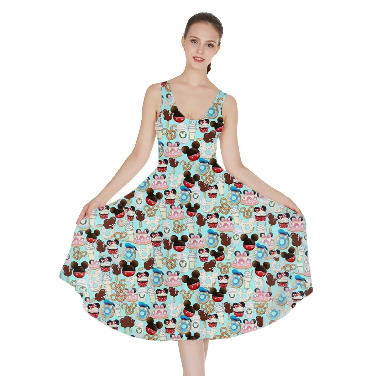 

Stitch Sexy Dress Women Summer Fashion Sleeveless Sundress Casual Beach Dress Disney Dress Party Clothes Mickey Minnie Dress