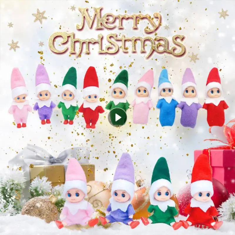 

8cm Toddler Baby Elf Dolls With Movable Arms Legs Doll House Accessories Christmas Dolls Baby Elves Toy For Kids Decorations