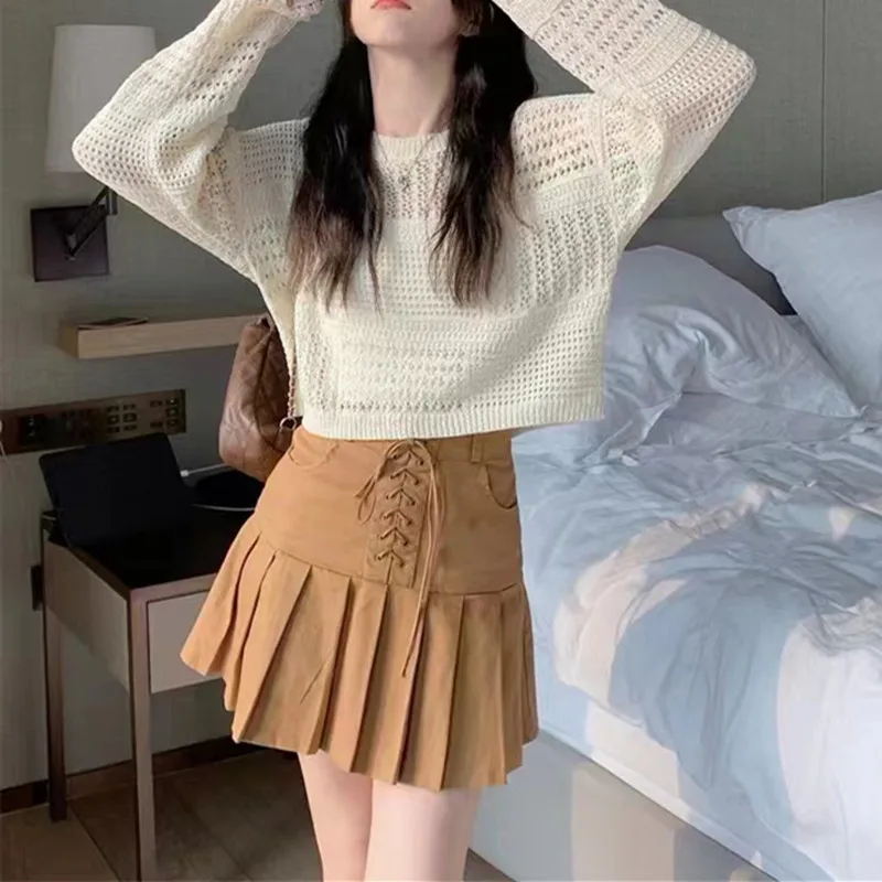 Summer Hollow Sweater Long Sleeve Sun Protection Slightly Transparent 2024 New Women's Thin Fashionable Outer Wear Top Fashion
Summer Hollow Sweater Long Sleeve Sun Protection Slightly Transparent 2024 New Women's Thin Fashionable Outer Wear Top Fashion