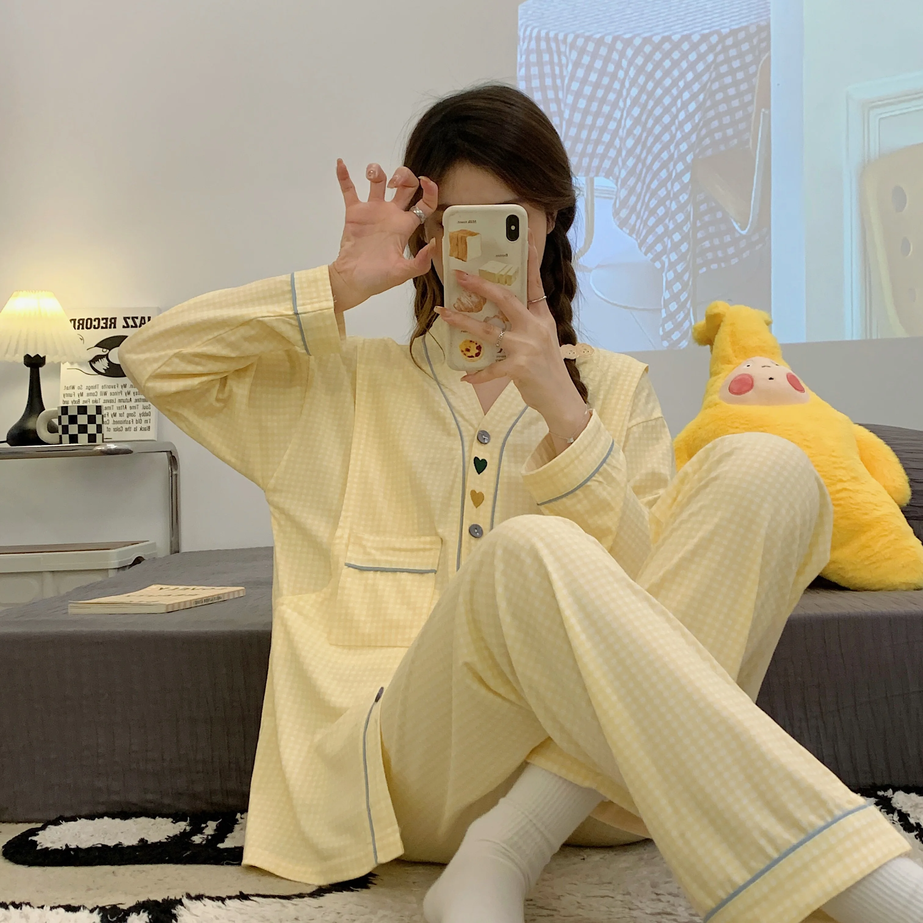 Pregnant Women Postpartum Nursing Cotton Pajamas Set Autumn Long Sleeve Peter Pan Collar Breastfeeding Shirts+Long Pants Twinset
Pregnant Women Postpartum Nursing Cotton Pajamas Set Autumn Long Sleeve Peter Pan Collar Breastfeeding Shirts+Long Pants Twinset