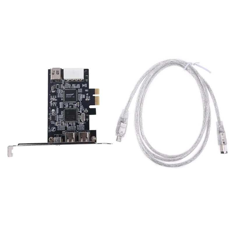 

PCIe 3 Ports Firewire Cable Expansion Card PCI for Express 1394B & 1394A TI XIO2 Dropship