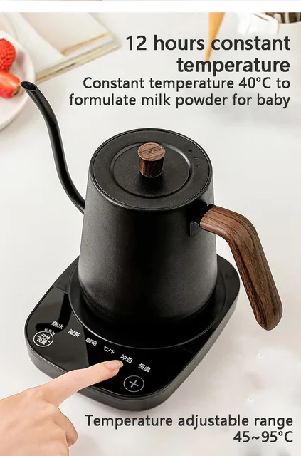 Bouilloire Électrique Intelligente à Température Constante, Contrôle de la Température, Brassage Manuel, Café, Thé, 110V, 220V, 1000W, 800ml 2
