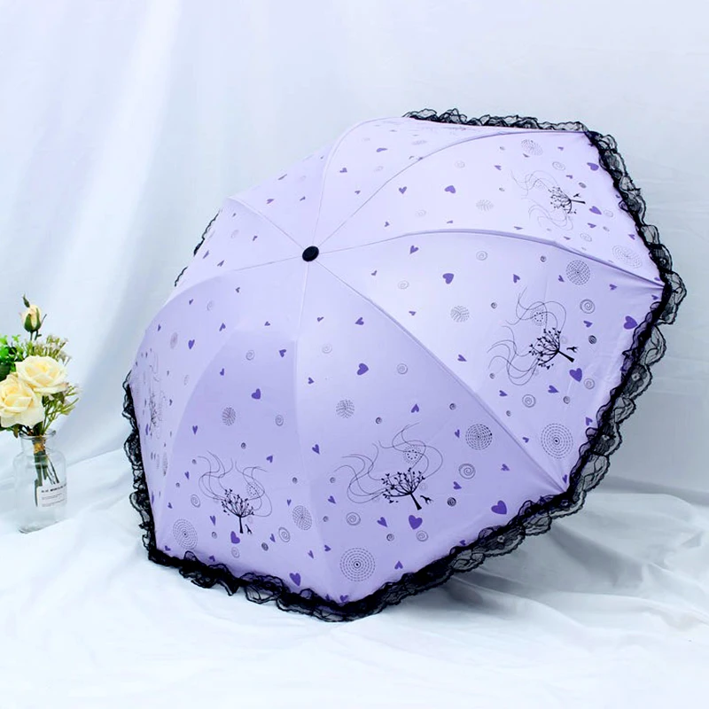 

Creative Lace Folding Umbrella Women's UV Sun Protection Umbrella Male Female Rain Sunny Umbrellas Outdoor Beach Umbrellas Gifts