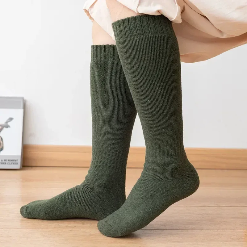 

Компрессионные толстые носки высокие носки мужские чулки женские длинные теплые однотонные удобные шерстяные плюшевые мягкие зимние теплые до колена Harajuku