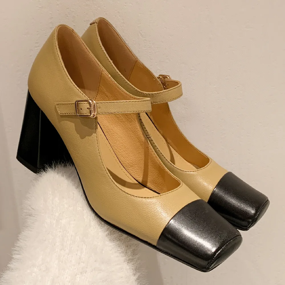 Women's sheepskin mix color patchwork thick high heel square toe slip-on mary jane pumps OL style sexy ladies dress heeled shoes
Women's sheepskin mix color patchwork thick high heel square toe slip-on mary jane pumps OL style sexy ladies dress heeled shoes